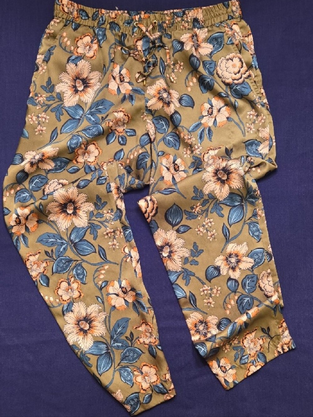 Ralph Lauren Olive Green Floral Drawstring Joggers